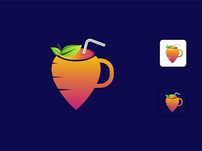 juice carrot brand branding carrot creative design juice logo modern vector