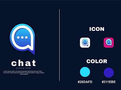 Chat Logo brand branding creative design icon logo love modern vector