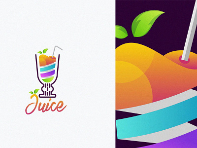 Juice abstract brand branding business creative design fresh fruit logo modern vector