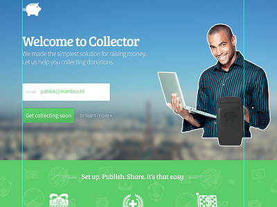 Landing page Collector collector landing sign up