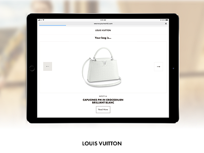 Louis Vuitton product page by James Fawdry on Dribbble