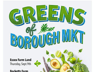 Greens of Borough Poster advert design draw letters editorial graphic design greens hand drawn lettering letters poster