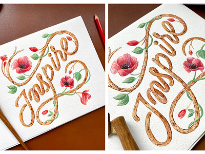 Inspire - watercolour lettering