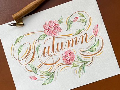 Autumn - watercolour concept design graphic design illustration lettering lettering art lettering concept letters watercolour