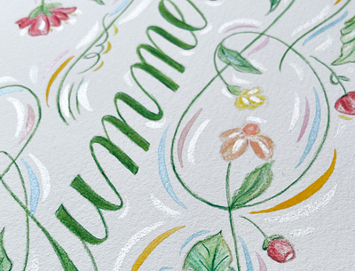 Summer - Watercolour design drawn hand drawn illustration lettering lettering art letters seasons watercolour