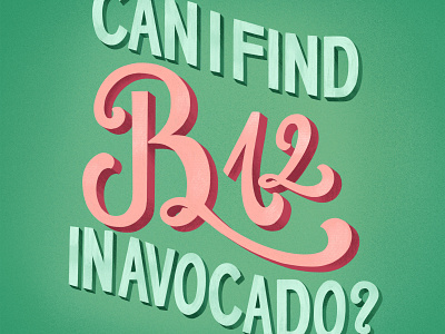 Can I find B12 in Avocado? - Veganotes design graphic design lettering lettering art passion project veganotes