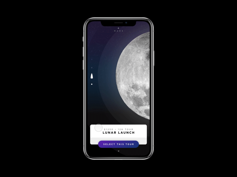 SPACED •► Lunar Launch Details animation app principle spaced spacedchallenge ui ux