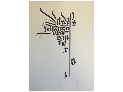Blackletter alphabet alphabet blackletter calligraphy hand drawn