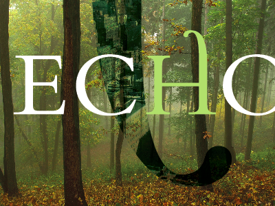 ecoEcho Mood custom type echo eco illustrator learning logo school of design sustainability vector