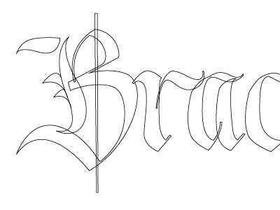 The Beginnings of Brackish alphabet brackish calligraphy custom lettering english roundhand vector