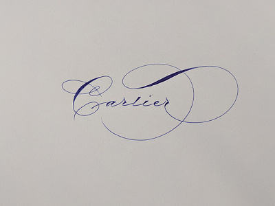 Spencerian Cartier calligraphy hand drawn spencerian