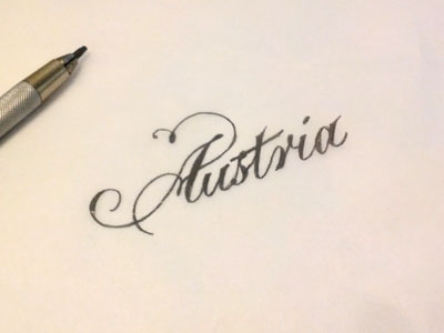 Austria calligraphy english roundhand pencil
