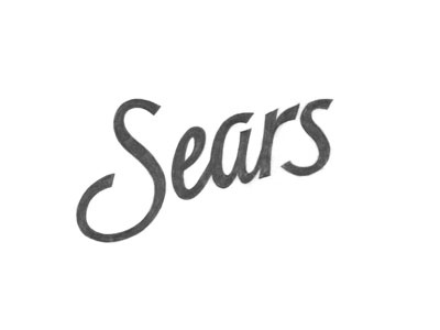 Sears Logotype custom hand lettering pencil