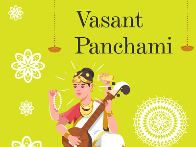 Vasant Panchami Design Social Media branding graphic design illustration ui design vector