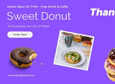Sweet Donut Design for Social Media Uses branding design graphic design sweet donut ui