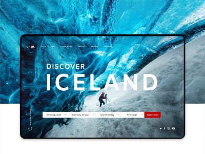 Iceland Travel Site design mainpage site design travel site ui ux webdesign website