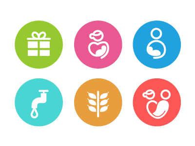 Icons for Action Against Hunger design drawing graphic iconography icons illustration people symbol vector web