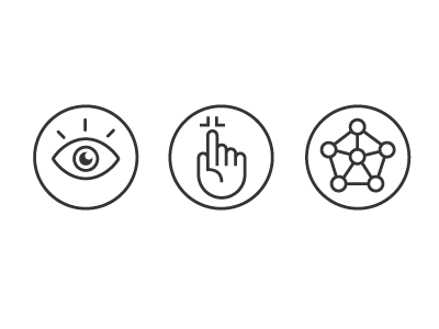 Initial icons for web design drawing eye graphic hand iconography icons illustration logo symbol vector web