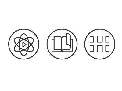 Initial icons for web books design drawing graphic iconography icons illustration motion symbol vector