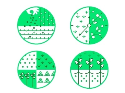 Innovation farmer agriculture graphic design greens icons illustration line drawing logos plants symbols vector