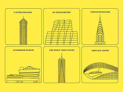 NYC Iconography iconography illustration line drawings nyc symbols