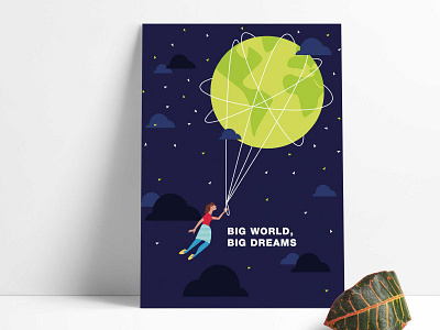 Big Dream drawing dream globe illustration poster
