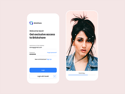Login with FaceID App app app design app login face id login mobile mobile app register scan ui ux