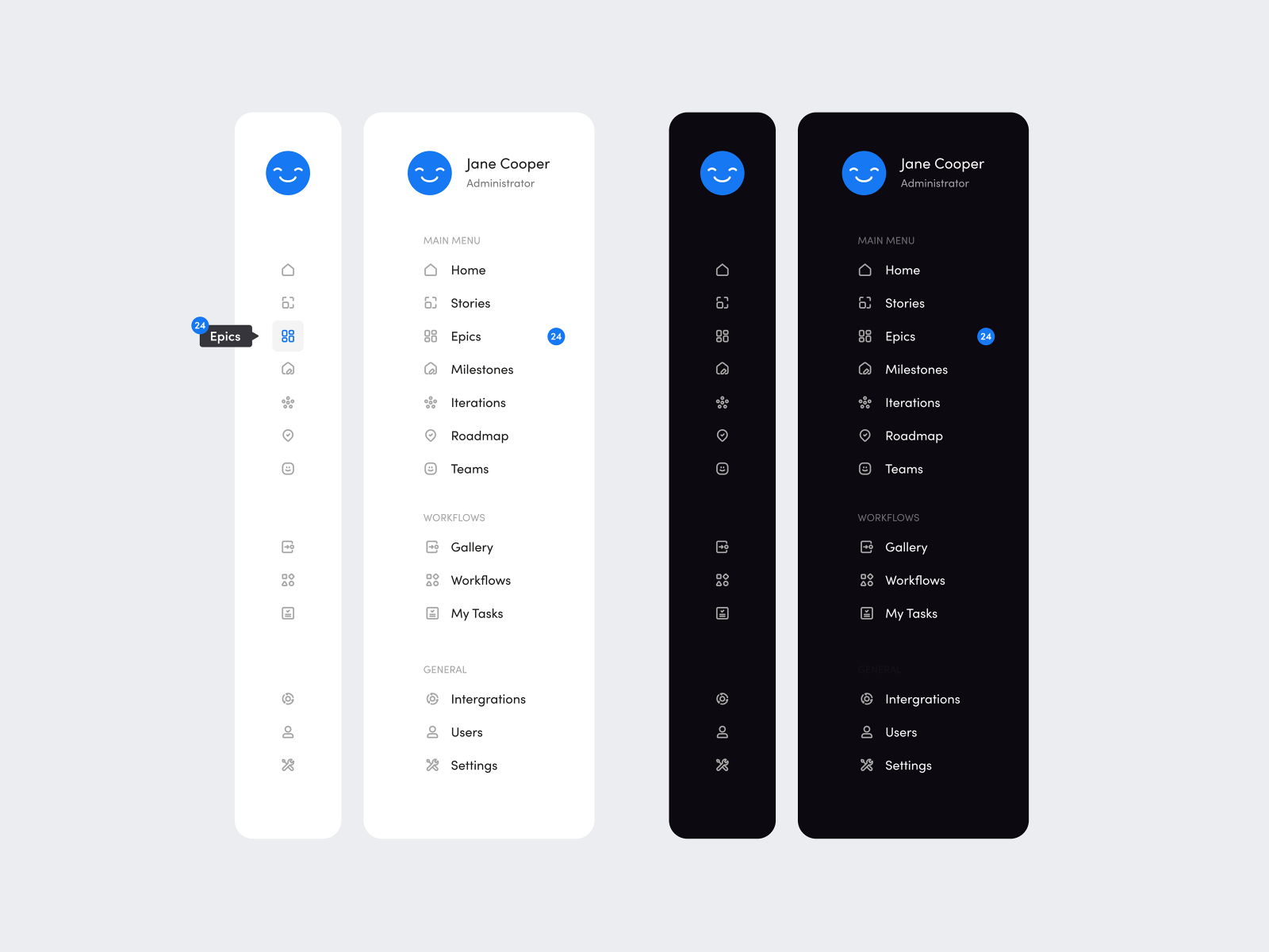 Sidebar navigation for Dashboard by Hung Hoang on Dribbble