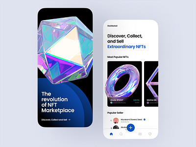 StarMarket - NFT Marketplace Mobile App app app design blockchain clean crypto design market mobile nft ui ux