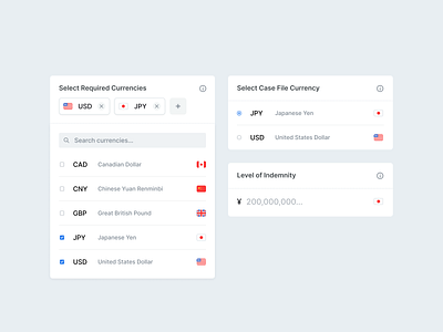 Currency Components crm currency design systems product design ui ux