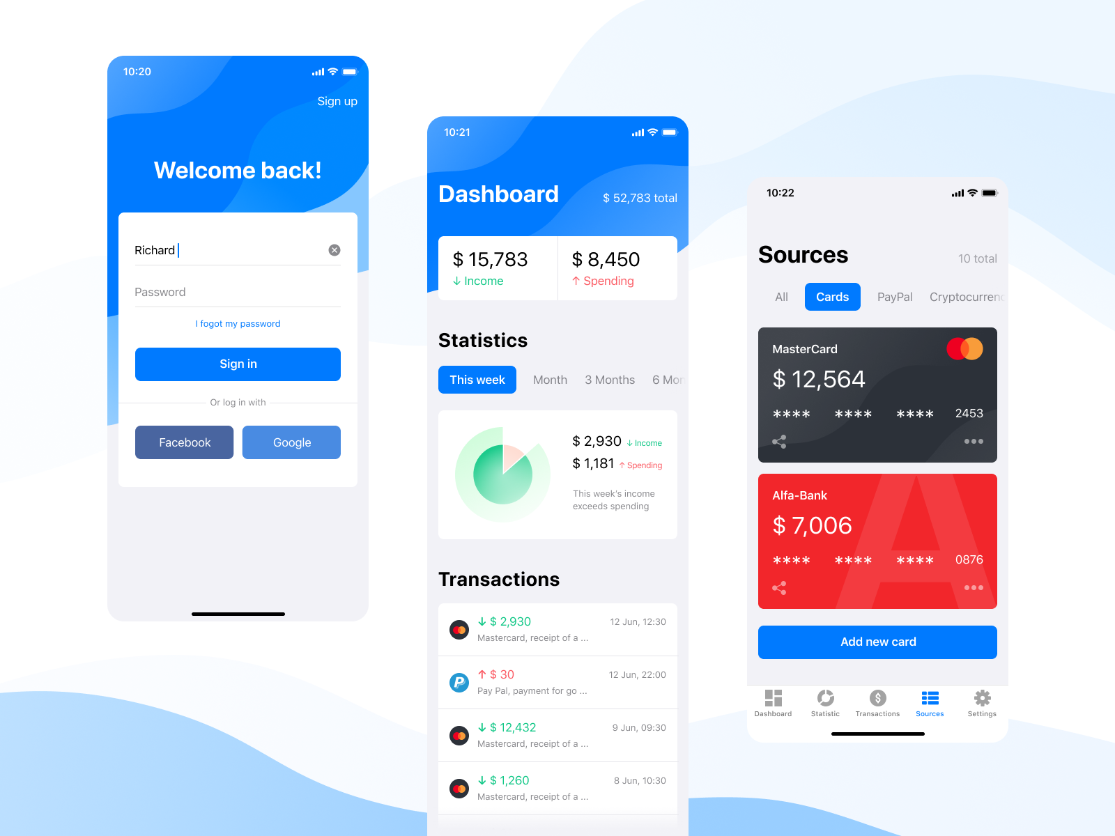 Mobile Wallet App by Katya Yanchishina on Dribbble