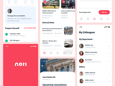 Noti - all-in-one onboarding, news and time management platform android app branding clean contacts internal platform ios logo minimalism minimalistic mobile news news app noti onboarding time management ui ux