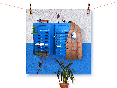 Collage with mailboxes collage illustration magic realism mailbox stishenie obstoyatelstv surrealism
