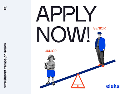Recruitment campaign. Apply for junior and senior positions. animation apply balance branding collage graphic design identity illustration junior marketing campaign recruitment senior ui