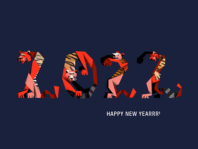 Tigers 2022 2022 animation collage graphic design happy new year illustration tiger tigers 2022
