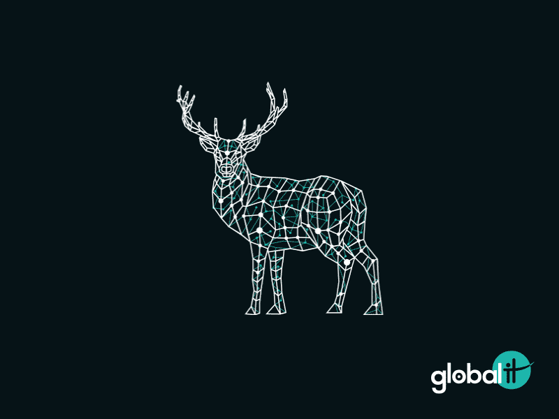 Illustrations for corporate stickers animals animation deer fish iceberg illustration lion mountains polygonal salmon stickers