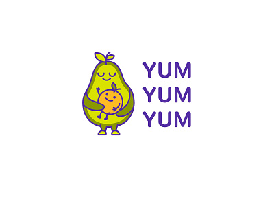 YumYumYum logo app logo avocado branding child design healthy food illustration logo parent yum yumyumyum