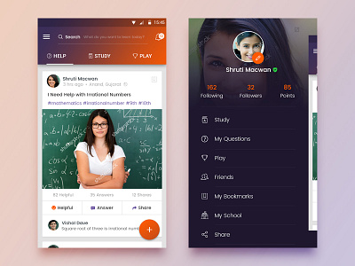 Craweded App UI/UX Redesign android app ui app ui redesign crawded education social media students study ui ux