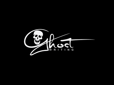 ghost writing branding design flat icon illustration logo type vector