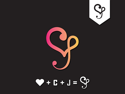 cj=love branding design flat icon illustration logo