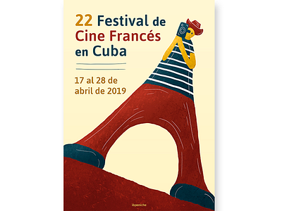 French film festival cinema cuba eiffel tower festival film film festival filmmaker french illustration poster winner