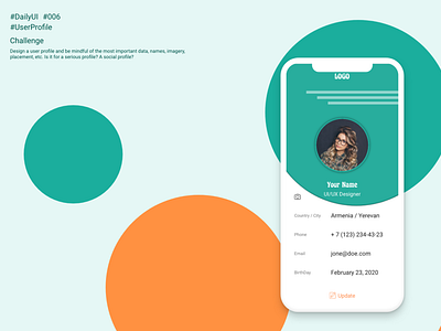 Daily UI 006 - UserProfile - #dailyui #006