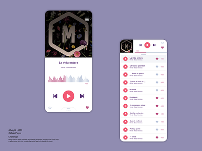 Daily UI 009 - Music Player - #dailyui #009 adobexd app daily ui daily ui 009 daily ui challenge dailyui design ui ux web website