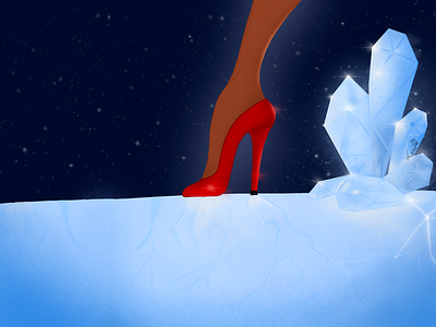 High heel cristal digital illustration digital painting drawing high heel high heels ice illustration procreate