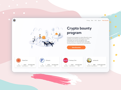 Crypto Saas product design flat illustration landing page landing page design ui web website