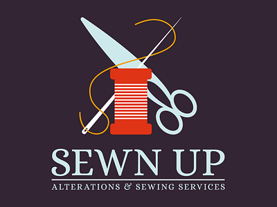 Sewn Up - Brand Identity branding design flat icon identity illustration logo minimal type typography vector