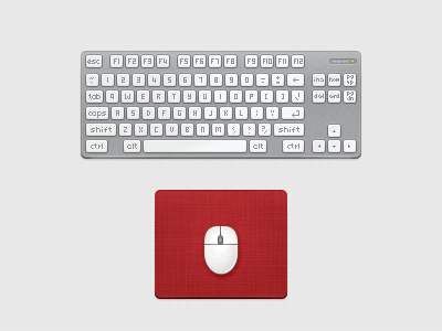 Keyboard & Mouse Icons grey icon icons keyboard mouse mouse pad red white