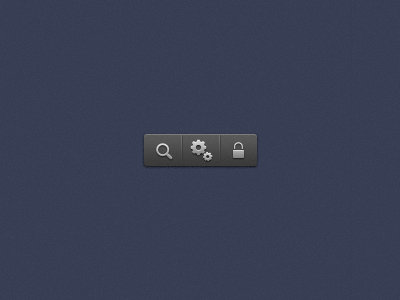 Facebook App Tools grey icons logout metallic search settings