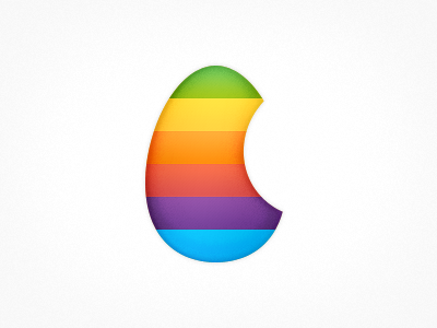 Happy Easter apple egg icon rainbow retro