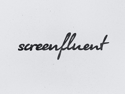 screenfluent logo face font handwriting identity logo screenfluent script type typography